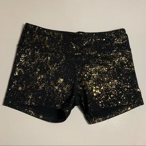 Ivviva by Lululemon gold foil shorts